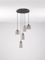 Preview: Nova Luce LED Pendelleuchte Dione 25W warmweiss 3000K Rauchgrau Schwarz Aluminium Stahl Ø45cm 9695274