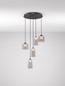 Preview: Nova Luce LED Pendelleuchte Dione 25W warmweiss 3000K Rauchgrau Schwarz Aluminium Stahl Ø45cm 9695274