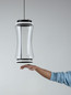 Preview: Nova Luce LED Pendelleuchte Anapnoe dimmbar 23W warmweiss 3000K Bewegungsmelder Schwarz Stahl Glas Ø21,5cm 9695285
