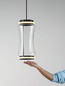 Preview: Nova Luce LED Pendelleuchte Anapnoe dimmbar 23W warmweiss 3000K Bewegungsmelder Schwarz Stahl Glas Ø21,5cm 9695285