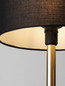 Preview: Nova Luce Tischleuchte Sibnia E27 Messinggold Schwarz Metall Textil Ø30cm 9695330