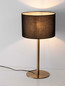 Preview: Nova Luce Tischleuchte Sibnia E27 Messinggold Schwarz Metall Textil Ø30cm 9695330