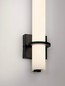 Preview: Nova Luce LED Wandleuchte Luca 15W neutralweiss 4000K IP44 Schwarz Stahl Glas 45x12cm 9695337