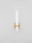 Preview: Nova Luce LED Wandleuchte Luca 15W neutralweiss 4000K IP44 Gold Stahl Glas 45x12cm 9695338