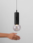 Preview: Nova Luce LED Pendelleuchte Chronos dimmbar 11W warmweiss 3000K Bewegungsmelder Schwarz Aluminium Ø13cm 9870024