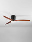 Preview: Nova Luce LED Deckenventilator Aloa 18W CCT warm-/neutral-/tageslichtweiss 3000/4000/6500K Schwarz Dunkelholz Metall Holz Ø132cm 9952374