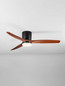 Preview: Nova Luce LED Deckenventilator Aloa 18W CCT warm-/neutral-/tageslichtweiss 3000/4000/6500K Schwarz Dunkelholz Metall Holz Ø132cm 9952374