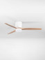 Preview: Nova Luce LED Deckenventilator Aloa 18W CCT warm-/neutral-/tageslichtweiss 3000/4000/6500K Weiß Holz Metall Ø132cm 9952376