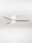 Preview: Nova Luce LED Deckenventilator Aloa 18W CCT warm-/neutral-/tageslichtweiss 3000/4000/6500K Weiß Holz Metall Ø132cm 9952376