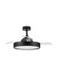 Preview: Nova Luce LED Deckenventilator Nevma 36W CCT warm-/neutral-/tageslichtweiss 3000/4000/6500K Schwarz Metall Ø107cm 9952377