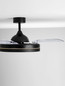 Preview: Nova Luce LED Deckenventilator Nevma 36W CCT warm-/neutral-/tageslichtweiss 3000/4000/6500K Schwarz Metall Ø107cm 9952377