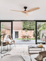 Preview: Nova Luce Deckenventilator Arcadia Schwarz Holz Metall Ø132cm 9953199