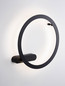 Preview: Nova Luce LED Wandleuchte Lyb 32W warmweiss 3000K Schwarz Aluminium Ø50cm 9980577