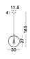 Preview: Nova Luce OVVIO Pendelleuchte E27 Schwarz 185x30cm dimmbar 42108001