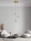 Preview: Nova Luce KING Pendelleuchte G9 3-fach Gold 180x25cm dimmbar 9006048