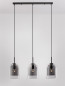 Preview: Nova Luce VELOR Pendelleuchte E27 3-fach Schwarz Rauchgrau 70x18x158cm dimmbar 9236720