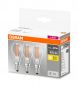 Preview: 3-er Pack Osram Base E14 LED Birne 4W 470Lm warmweiss