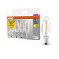 Preview: 4er-Pack OSRAM LED Kerze E14 Base Classic Filament B40 4W 470lm Warmweiss 2700K wie 40W 4099854122088