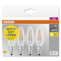 Preview: 4er-Pack OSRAM LED Kerze E14 Base Classic Filament B40 4W 470lm Warmweiss 2700K wie 40W 4099854122088