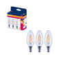 Preview: 3er-Pack OSRAM LED Kerze E14 Classic Filament B40 4.2W 470lm Warmweiss 2700K wie 40W 4099854556746