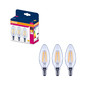 Preview: 3er-Pack OSRAM LED Kerze E14 Classic Filament B60 7W 806lm Warmweiss 2700K wie 60W 4099854557101