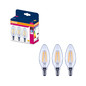Preview: 3er-Pack OSRAM LED Kerze E14 Classic Filament B60 7W 806lm Neutralweiss 4000K wie 60W 4099854557163