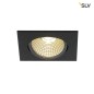 Preview: SLV 1001991 NEW TRIA eckig LED Indoor Deckeneinbauleuchte schwarz 1800-3000K 7,2W