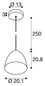 Preview: SLV PARA CONE 20, Pendelleuchte, Pendellänge 250cm, E27, 1x max. 60W, schwarz / gold 1008129