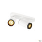 Preview: SLV 1009096 GRIP! L, SPOT CL, double, QPAR51, Deckenaufbauleuchte, zylindrisch, 2 x max. 6 Watt, weiß /schwarz