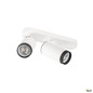 Preview: SLV 1009096 GRIP! L, SPOT CL, double, QPAR51, Deckenaufbauleuchte, zylindrisch, 2 x max. 6 Watt, weiß /schwarz