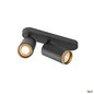 Preview: SLV 1009097 GRIP! L, SPOT CL, double, QPAR51, Deckenaufbauleuchte, zylindrisch, 2 x max. 6 Watt, schwarz / gold