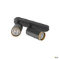 Preview: SLV 1009097 GRIP! L, SPOT CL, double, QPAR51, Deckenaufbauleuchte, zylindrisch, 2 x max. 6 Watt, schwarz / gold