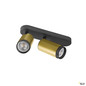 Preview: SLV 1009099 GRIP! L, SPOT CL, double, QPAR51, Deckenaufbauleuchte, zylindrisch, 2 x max. 6 Watt, gold / schwarz