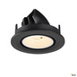 Preview: SLV 1009386 NUMINOS® GIMBLE S, Deckeneinbauleuchte, 2700 K, 55°, IP20, rund, schwarz / weiß