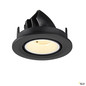 Preview: SLV 1009401 NUMINOS® GIMBLE S, Deckeneinbauleuchte, 3000 K, 40°, IP20, rund, schwarz / weiß