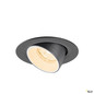 Preview: SLV 1010027 NUMINOS® GIMBLE XS, Deckeneinbauleuchte, 2700 K, 20°, IP20, rund, schwarz / weiß