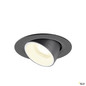 Preview: SLV 1010069 NUMINOS® GIMBLE XS, Deckeneinbauleuchte, 4000 K, 55°, IP20, rund, schwarz / weiß