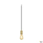Preview: SLV 1010421 FITU PD, E27, ribbed, Pendelleuchte, Pendellänge 500 cm, offenes Kabelende, 1 x max. 15 W, gold