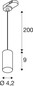 Preview: SLV 1011725 ENOLA 2.0 M, 3-Phasen Pendelleuchte, Single, GU10 MINI, PAR11, schwarz