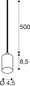 Preview: SLV 1012034 FITU Lamp Set, PD, Ribbed, 1-Phasen Pendelleuchte, E27, 2700K, Phase, 320°, schwarz