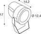Preview: SLV 1012127 PL-BEAM PRO S, SP, DALI, Wand- und Deckenaufbauleuchte, 3000K, 12W, 23°, anthrazit