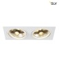 Preview: SLV 113841 NEW TRIA ES111 SQUARE Einbauleuchte weiss GU10 max. 2x75W inkl. Clipfedern
