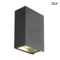 Preview: SLV 232445 QUAD XL 2 Wandleuchte eckig anthrazit LED 2x3,2W 3000K up-down