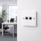 Preview: SOIXX Wanddose Netzwerkdose Leer 2 x Keystone Modul RJ45 HDMI USB Weiß