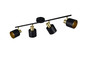 Preview: Trio 868800480 Eva E14 Strahler 4-fach Schwarz-Gold