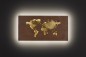Preview: WOFI LINDA LED Weltkarte Wandleuchte Blattgold-Optik 26W warmweiss Landkarte