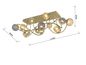 Preview: Wofi Metz LED G9 Deckenleuchte Goldfarben 100cm Rauch+Amber-Glas 36W Warmweiss Dimmbar 9015-1204