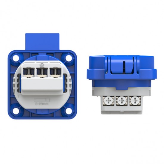 CEE Schutzkontakt Anbausteckdose blau mit Dichtrand 16A 250V IP54 PCE 105-0bw