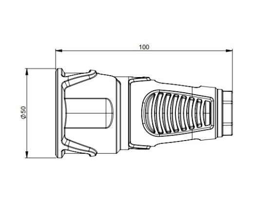 Kupplung Schutzkontaktkupplung Vollgummi IP20 PCE 2520-ss