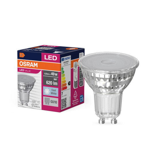 Osram LED Spot Value PAR16 120° 6.9W neutralweiss GU10 4058075096721 wie 49W